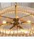 Langford Pendant Ceiling Light Brushed Aged Brass Plate & Clear Glass 5 x 7W LED E14-6