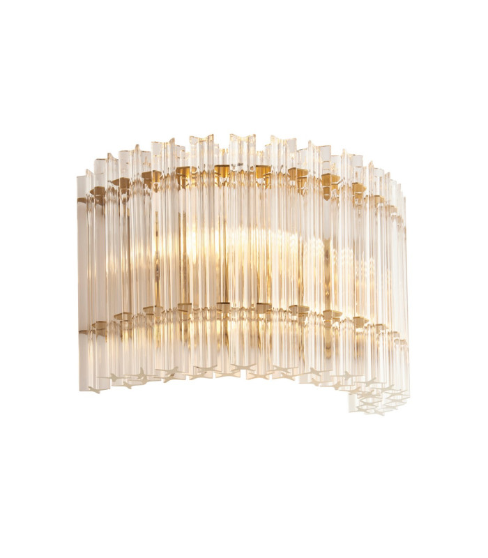 Alderley Wall Lamp Brushed Aged Brass Plate & Clear Glass 2 x 7W LED E14-1