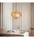 Thistle Pendant Ceiling Light Brushed Aged Brass Plate & Handmade Champagne Glass 3 x 7W LED E14-2