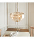 Thistle Pendant Ceiling Light Brushed Aged Brass Plate & Handmade Champagne Glass 3 x 7W LED E14-3
