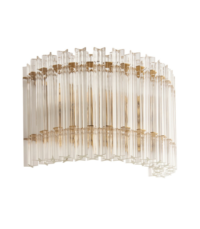 Alderley Wall Lamp Brushed Aged Brass Plate & Clear Glass 2 x 7W LED E14-9