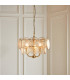 Thistle Pendant Ceiling Light Brushed Aged Brass Plate & Handmade Champagne Glass 3 x 7W LED E14-4