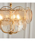 Thistle Pendant Ceiling Light Brushed Aged Brass Plate & Handmade Champagne Glass 3 x 7W LED E14-5