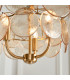 Thistle Pendant Ceiling Light Brushed Aged Brass Plate & Handmade Champagne Glass 3 x 7W LED E14-6
