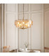 Thistle Pendant Ceiling Light Brushed Aged Brass Plate & Handmade Champagne Glass 5 x 7W LED E14-2