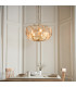 Thistle Pendant Ceiling Light Brushed Aged Brass Plate & Handmade Champagne Glass 5 x 7W LED E14-3