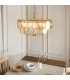 Thistle Pendant Ceiling Light Brushed Aged Brass Plate & Handmade Champagne Glass 5 x 7W LED E14-4