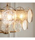 Thistle Pendant Ceiling Light Brushed Aged Brass Plate & Handmade Champagne Glass 5 x 7W LED E14-6