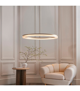 Aurelia Pendant Ceiling Light Brushed Gold Plated Finish & Opal Ribbed Acrylic 41W LED Warm White-2