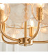 Thistle Pendant Ceiling Light Brushed Aged Brass Plate & Handmade Champagne Glass 5 x 7W LED E14-7