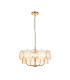 Thistle Pendant Ceiling Light Brushed Aged Brass Plate & Handmade Champagne Glass 5 x 7W LED E14-8