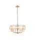 Thistle Pendant Ceiling Light Brushed Aged Brass Plate & Handmade Champagne Glass 5 x 7W LED E14-9