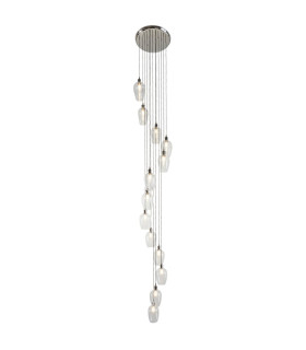 Livorno Cluster Pendant Ceiling Light Bright Nickel Plate & Clear Glass 13 x 10W LED E27-1