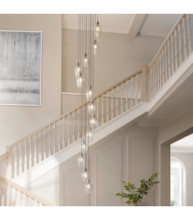 Livorno Cluster Pendant Ceiling Light Bright Nickel Plate & Clear Glass 13 x 10W LED E27-2