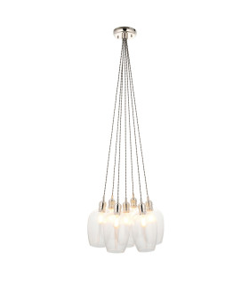 Livorno Cluster Pendant Ceiling Light Bright Nickel Plate & Clear Glass 7 x 10W LED E27-1