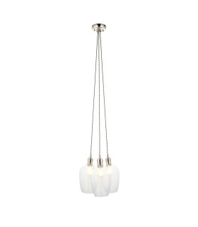 Livorno Cluster Pendant Ceiling Light Bright Nickel Plate & Clear Glass 3 x 10W LED E27-1