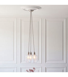 Livorno Cluster Pendant Ceiling Light Bright Nickel Plate & Clear Glass 3 x 10W LED E27-2