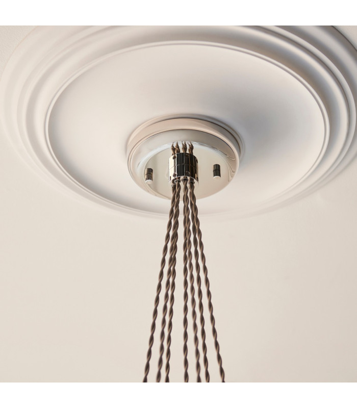 Livorno Cluster Pendant Ceiling Light Bright Nickel Plate & Clear Glass 7 x 10W LED E27-7
