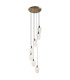 Livorno Cluster Pendant Ceiling Light Antique Brass Plate & Clear Glass 7 x 10W LED E27-1