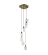 Livorno Cluster Pendant Ceiling Light Antique Brass Plate & Clear Glass 7 x 10W LED E27-8