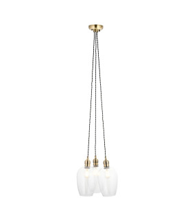 Livorno Cluster Pendant Ceiling Light Antique Brass Plate & Clear Glass 3 x 10W LED E27-1