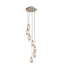 Livorno Cluster Pendant Ceiling Light Bright Nickel Plate & Clear Ribbed Glass 7 x 10W LED E27-1