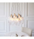 Livorno Cluster Pendant Ceiling Light Bright Nickel Plate & Clear Ribbed Glass 7 x 10W LED E27-3