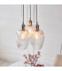 Livorno Cluster Pendant Ceiling Light Bright Nickel Plate & Clear Ribbed Glass 3 x 10W LED E27-4