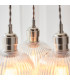 Livorno Cluster Pendant Ceiling Light Bright Nickel Plate & Clear Ribbed Glass 3 x 10W LED E27-5