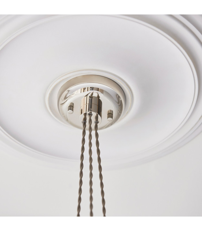 Livorno Cluster Pendant Ceiling Light Bright Nickel Plate & Clear Ribbed Glass 3 x 10W LED E27-7