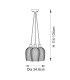 Livorno Cluster Pendant Ceiling Light Bright Nickel Plate & Clear Ribbed Glass 3 x 10W LED E27-9