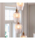 Livorno Cluster Pendant Ceiling Light Antique Brass Plate & Clear Ribbed Glass 13 x 10W LED E27-4
