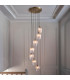 Livorno Cluster Pendant Ceiling Light Antique Brass Plate & Clear Ribbed Glass 7 x 10W LED E27-2
