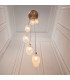 Livorno Cluster Pendant Ceiling Light Antique Brass Plate & Clear Ribbed Glass 7 x 10W LED E27-3