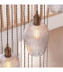 Livorno Cluster Pendant Ceiling Light Antique Brass Plate & Clear Ribbed Glass 13 x 10W LED E27-6