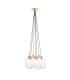 Livorno Cluster Pendant Ceiling Light Antique Brass Plate & Clear Ribbed Glass 7 x 10W LED E27-1
