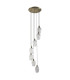 Livorno Cluster Pendant Ceiling Light Antique Brass Plate & Clear Ribbed Glass 7 x 10W LED E27-8