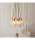 Livorno Cluster Pendant Ceiling Light Antique Brass Plate & Clear Ribbed Glass 7 x 10W LED E27-3