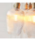 Livorno Cluster Pendant Ceiling Light Antique Brass Plate & Clear Ribbed Glass 7 x 10W LED E27-7