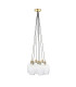 Livorno Cluster Pendant Ceiling Light Antique Brass Plate & Clear Ribbed Glass 7 x 10W LED E27-9
