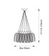 Livorno Cluster Pendant Ceiling Light Antique Brass Plate & Clear Ribbed Glass 7 x 10W LED E27-10