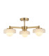 Thistle Pendant Ceiling Light Brushed Aged Brass Plate & Handmade Champagne Glass 3x E14-1