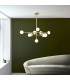 Grosseto Multi Arm Pendant Ceiling Light Satin Brass Plate & Gloss White Glass 10 x 5W LED G9-2