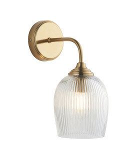 Langford Pendant Ceiling Light Brushed Aged Brass Plate & Clear Glass 5x E14-1
