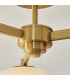 Thistle Pendant Ceiling Light Brushed Aged Brass Plate & Handmade Champagne Glass 3x E14-5