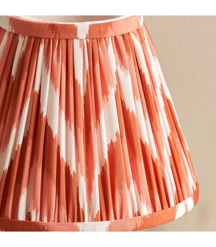 Rise Antique Bronze Plate Table Lamp with Apricot Orange Fabric Zigzag Shade 16cm 7W LED E14-5
