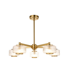 Livorno Cluster Pendant Ceiling Light Bright Nickel Plate & Clear Glass 7x E27-1