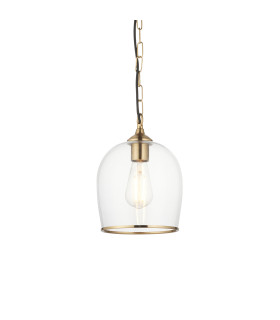 Pillaro Table Lamp Brushed Aged Brass Plate & White Marble E14-1