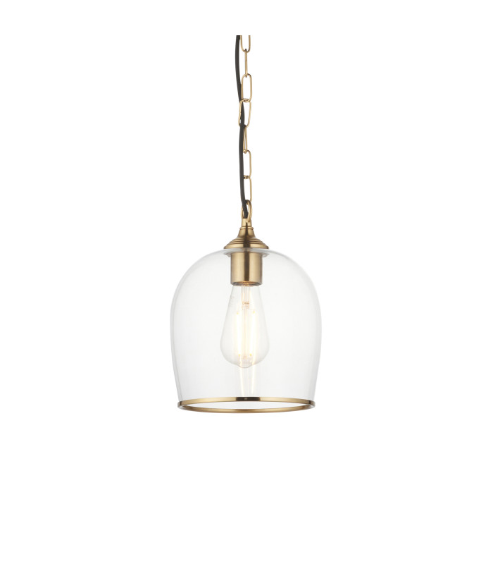 Pillaro Table Lamp Brushed Aged Brass Plate & White Marble E14-1