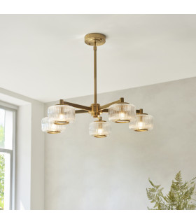 Livorno Cluster Pendant Ceiling Light Bright Nickel Plate & Clear Glass 7x E27-2